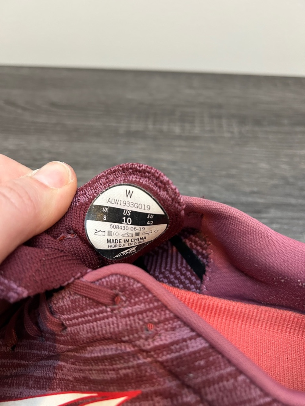 Altra Maroon Knit Running Sneakers with Orange Inner - Picture 6 of 6